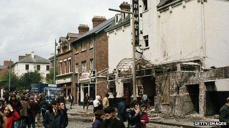 The aftermath of an IRA bomb in Belfast in 1972