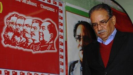 Maoist leader Prachanda in Kathmandu (21 November 2013)