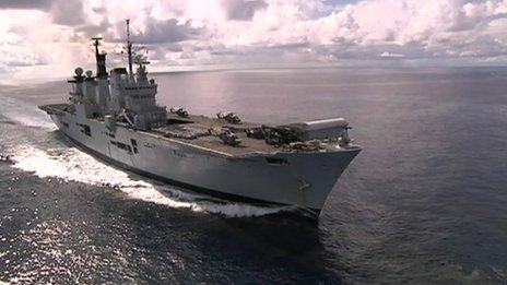 HMS Illustrious at sea