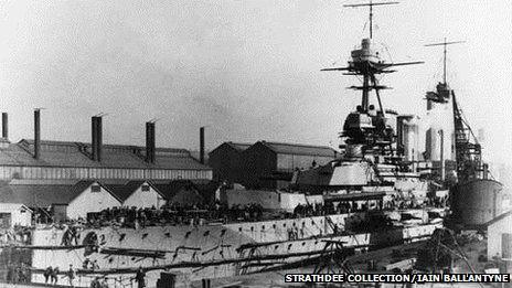 HMS Warspite centenary marked at Devonport Dockyard - BBC News