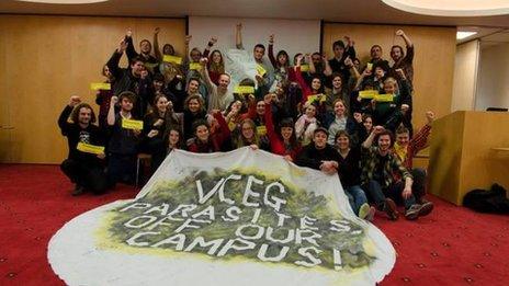 Students occupying University of Sussex