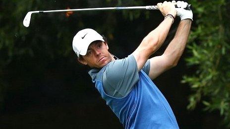 Rory McIlroy in second-round action at Royal Sydney