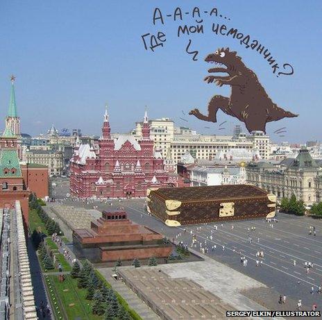 Giant Louis Vuitton suitcase in Moscow's Red Square 'sparks outrage