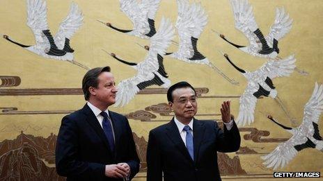 David Cameron with Chinese Premier Li Keqiang in Beijing
