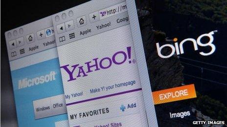 Yahoo and Bing search engines