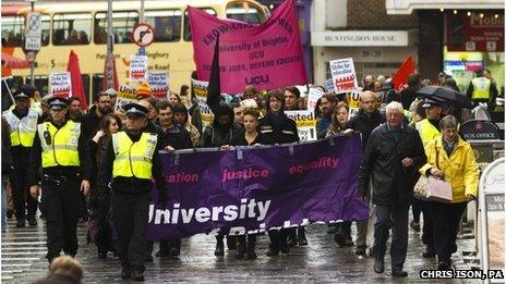 University staff on strike