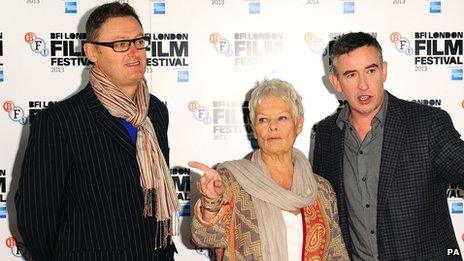 Jeff Pope with Dame Judi Dench and Steve Coogan