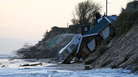 Collapsed house at Hemsby, Norfolk