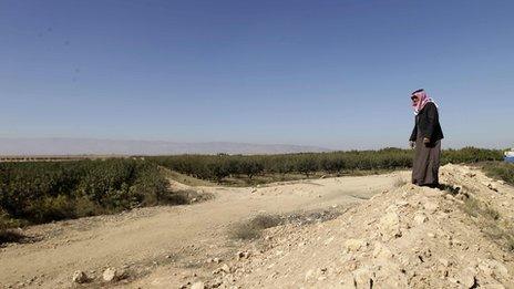 Man standing on Lebanon-Syria border