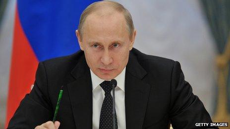 Putin speaking to a group of people