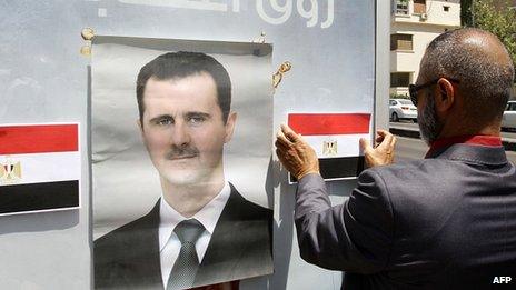 Poster of Syrian President Bashar al-Assad in Damascus
