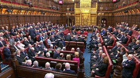 The main chamber of the House of Lords