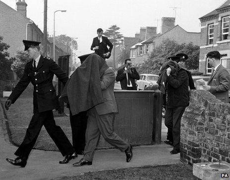 File photo dated 17/09/1963 of Brian Arthur Field and Leonard Dennis Field arriving at Linslade, Buckinghamshire