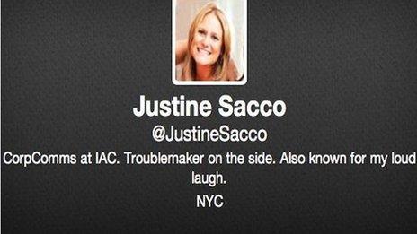 Justine Sacco's twitter account