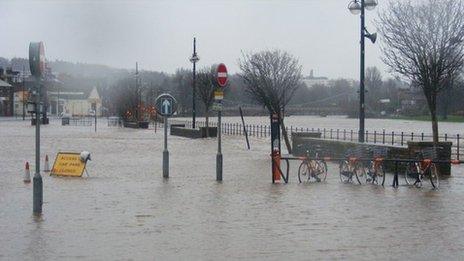 Flooding at the Whitesands in Dumfries