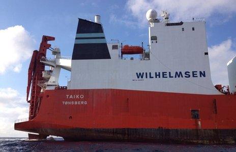 The Norwegian cargo ship, Taiko (31 December 2013)