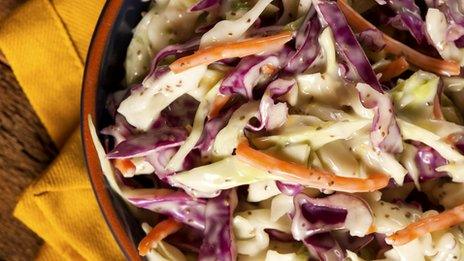 A bowl of coleslaw