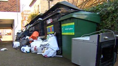 Uncollected rubbish in Brighton
