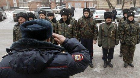 File photo of Russian cossacks (9 January 2013)