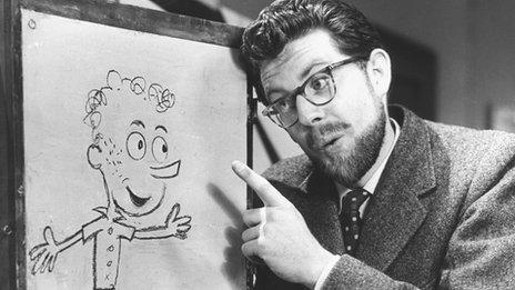 Rolf Harris with Willoughby in 1956