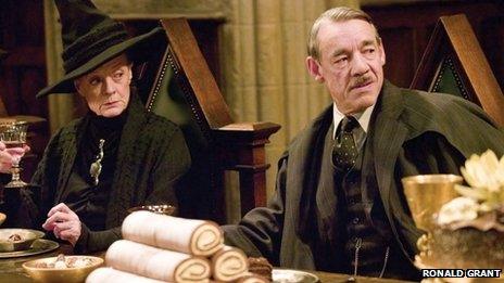 Maggie Smith and Roger Lloyd Pack in Harry Potter and the Goblet of Fire