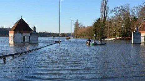 Flooding at Runnymede, Surrey
