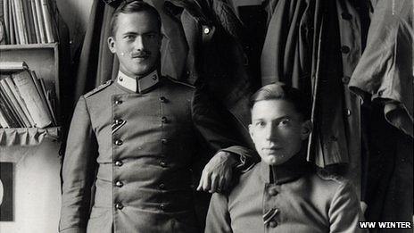 German officers in their room