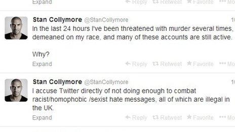 Collymore tweets