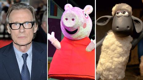 Bill Nighy, Peppa Pig, Shaun the Sheep