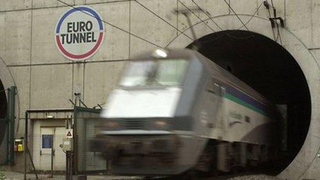 Train leaving Channel Tunnel