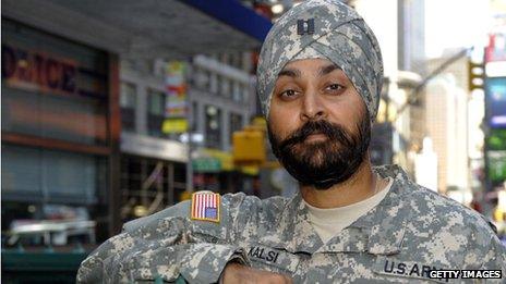 Army Captain Kamaljeet Singh Kalsi in New York, New York, on 14 September 2010