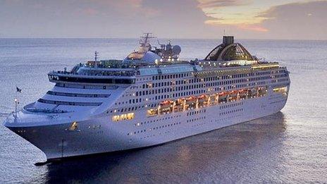 Oceana cruise ship on the sea