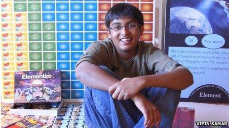 Anshul Samar with his board game