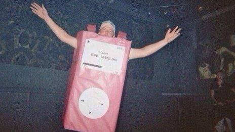 Student Andy Collett dressed as an iPod