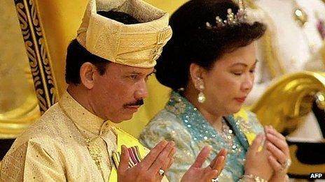 The Sultan of Brunei, Hassanal Bolkiah, with former wife Mariam Aziz