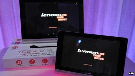 Lenovo tablets on display