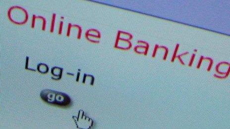 Online banking page
