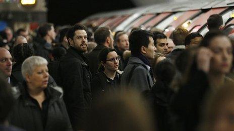 Passengers during the Tube strike