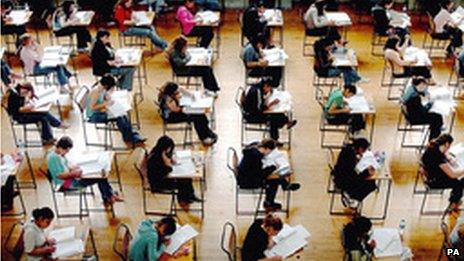 pupils sitting an exam