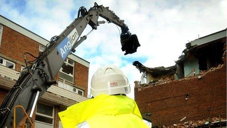 Demolition work at Hillington Square