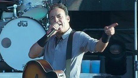Bruce Springsteen at concert in Belfast