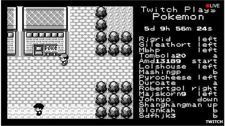 Screenshot of Twitch plays Pokemon