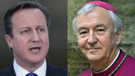 David Cameron (left) and Archbishop of Westminster Vincent Nichols