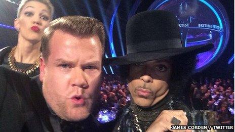 James Corden with Prince