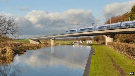 Image of proposed HS2 rail line