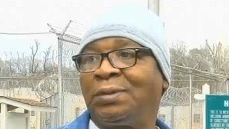 Glenn Ford talks to the media as he leaves a maximum security prison in Louisiana