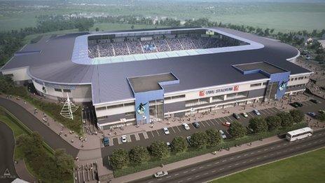 Bristol Rovers proposed new stadium from above
