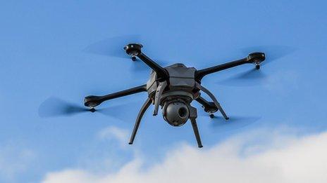 A drone or radio controlled aircraft