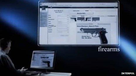 Firearms slide from Interpol video