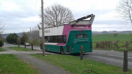 The crashed bus